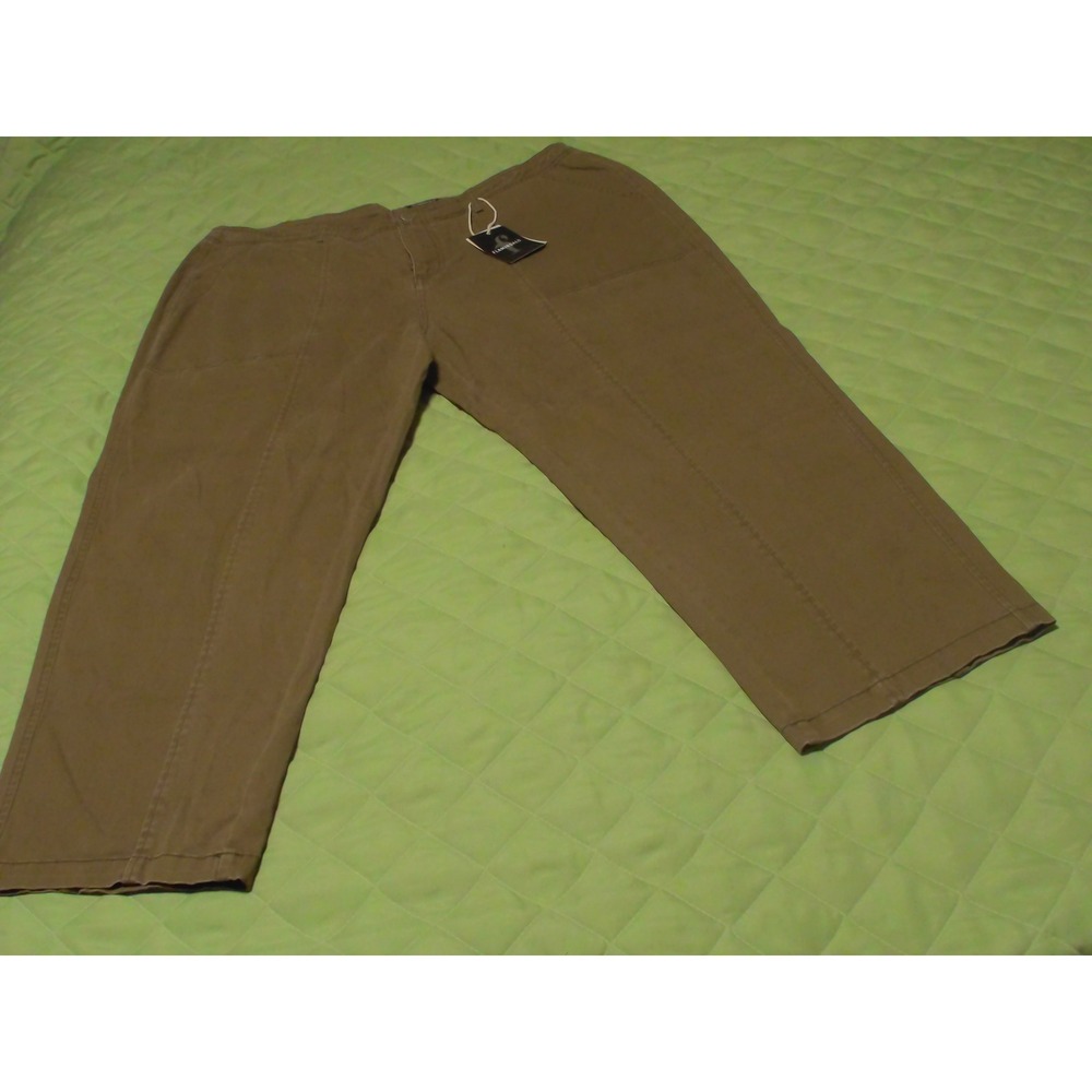 Flamingals Womens 3XL Brown Stretch Cotton Cargo Pants Straight Leg 267749LY